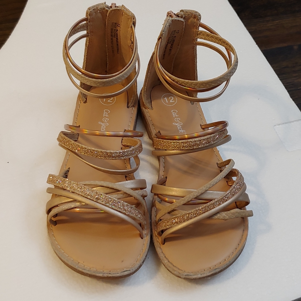 Cat & Jack golden strappy gladiator sandals